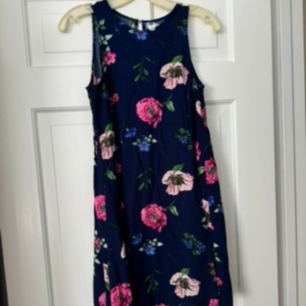 Blue floral print dress